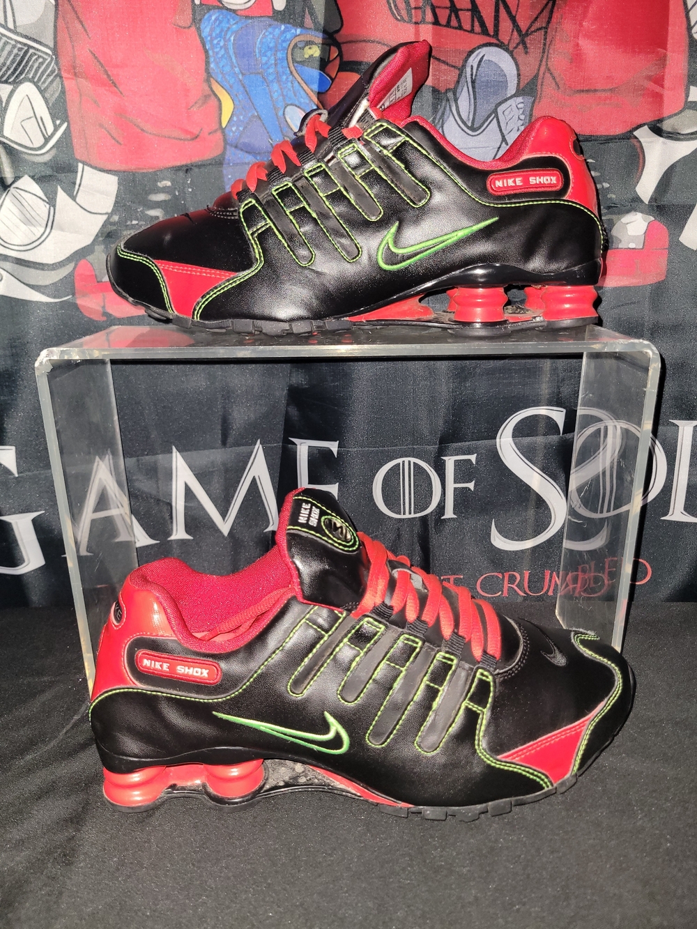 Nike ID Black & Red Shox Athletic Shoes